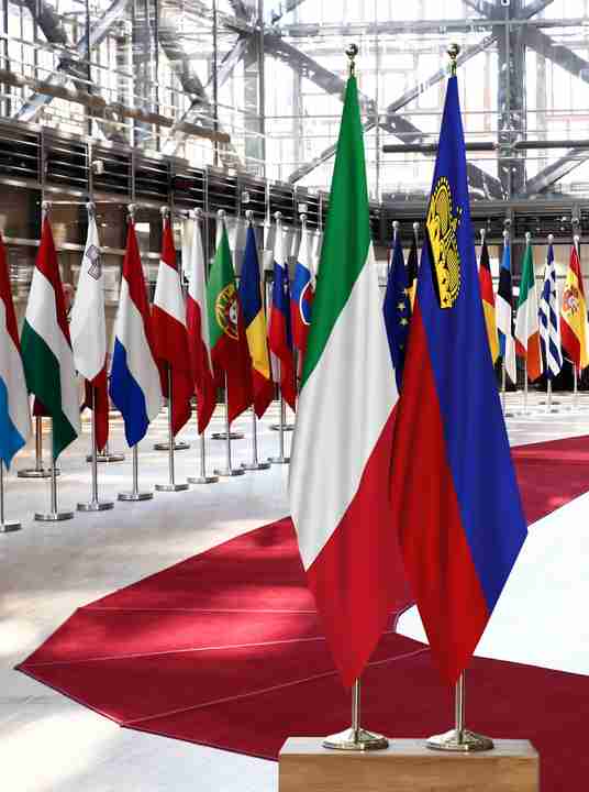 Italy Liechtenstein Flags