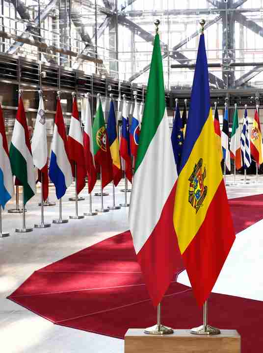 Italy Moldova Flags