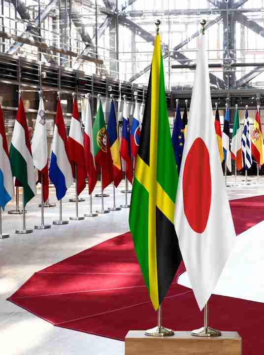 Jamaica Japan Flags