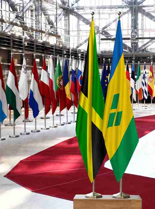 Jamaica Saint Vincent and the Grenadines Flags