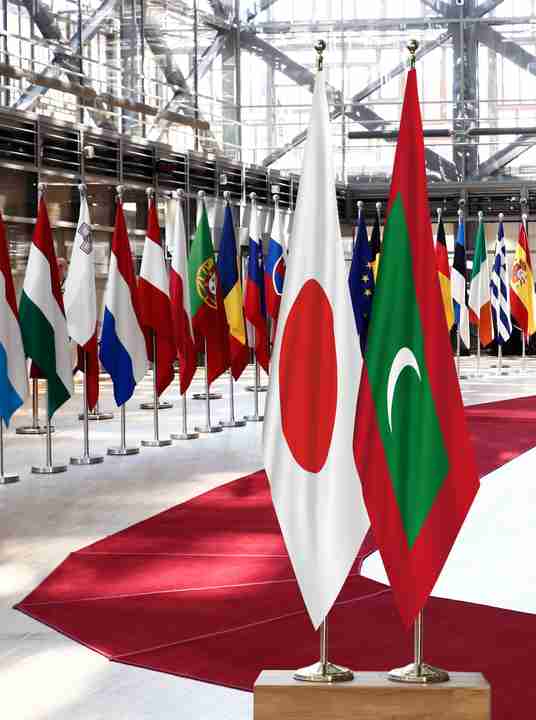Japan Maldives Flags