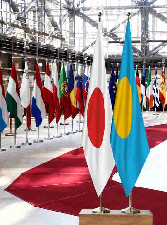 Japan Palau Flags