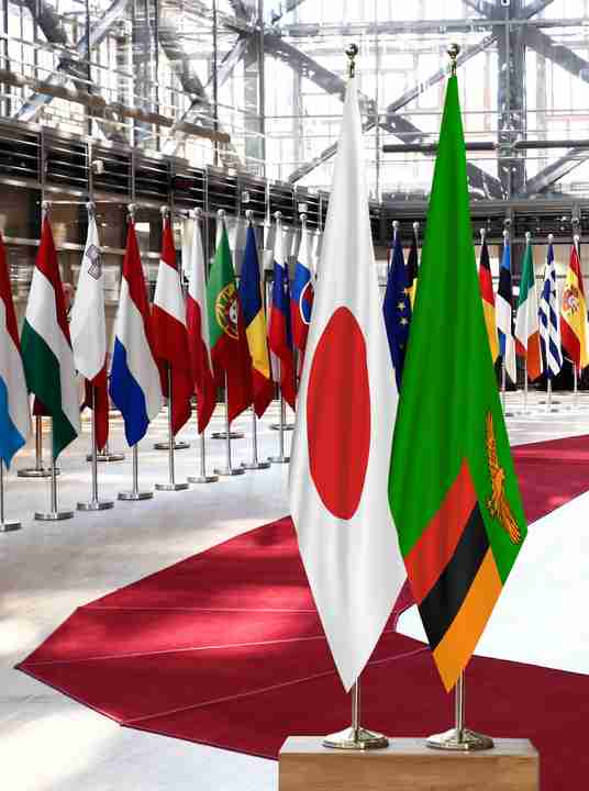 Japan Zambia Flags