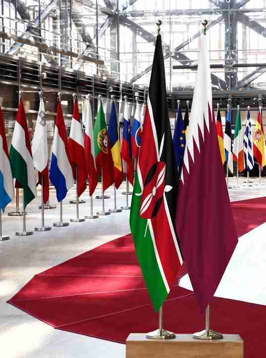 Kenya Qatar Flags