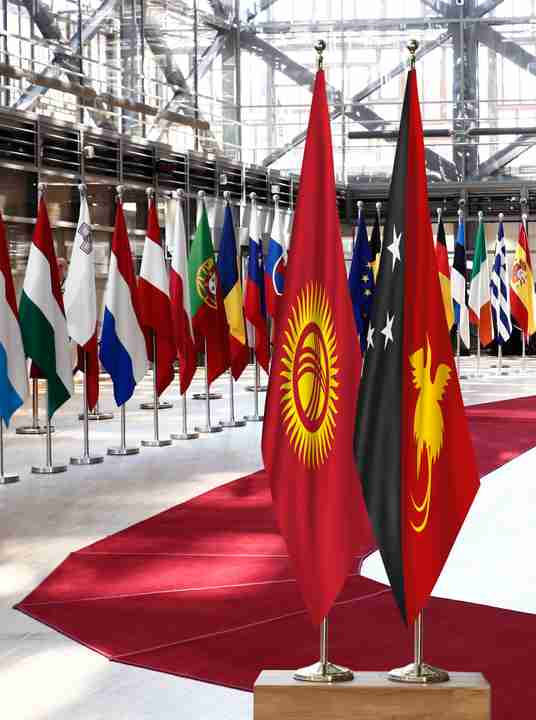 Kyrgyzstan Papua New Guinea Flags