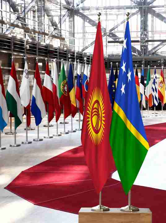 Kyrgyzstan Solomon Islands Flags