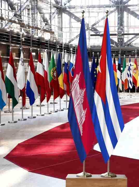 Cambodia Cuba Flags