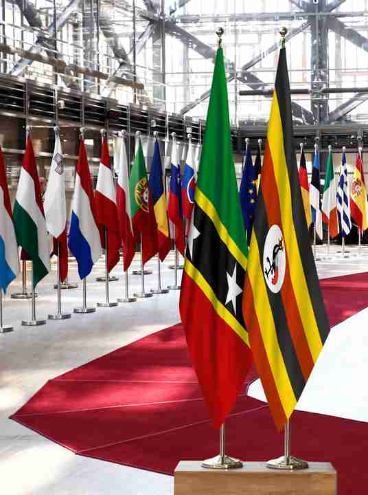 Saint Kitts and Nevis Uganda Flags