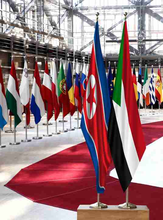 North Korea Sudan Flags