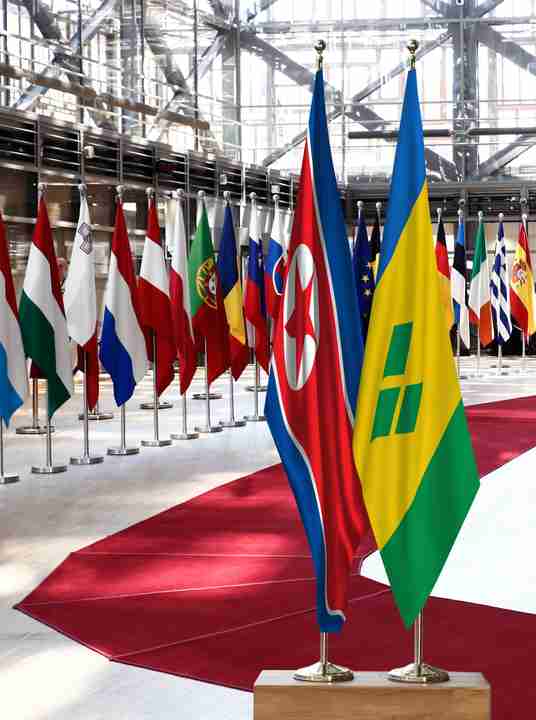 North Korea Saint Vincent and the Grenadines Flags