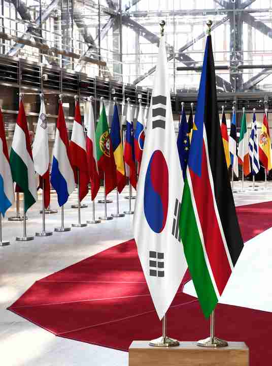 South Korea South Sudan Flags