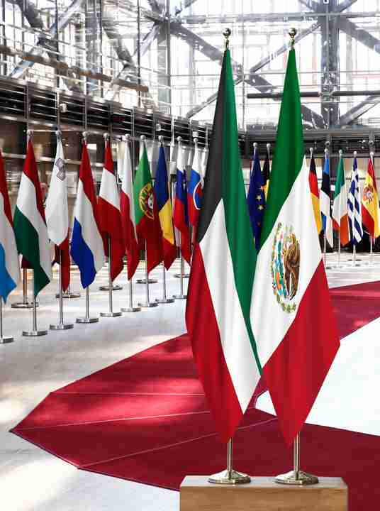 Kuwait Mexico Flags