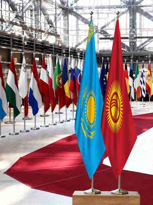 Kazakhstan Kyrgyzstan Flags