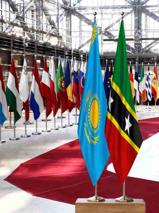 Kazakhstan Saint Kitts and Nevis Flags