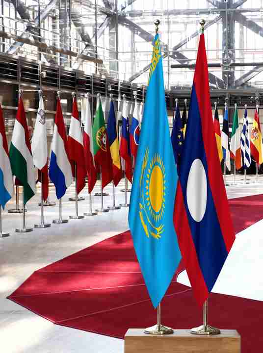 Kazakhstan Laos Flags