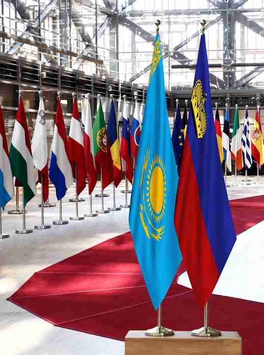 Kazakhstan Liechtenstein Flags