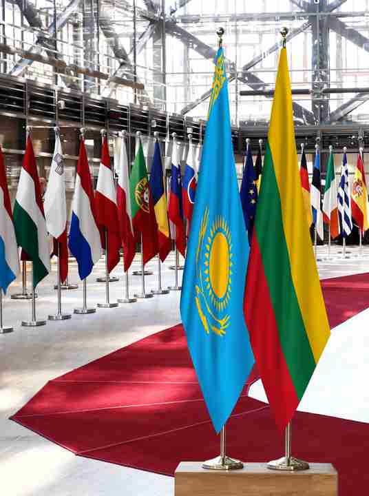 Kazakhstan Lithuania Flags