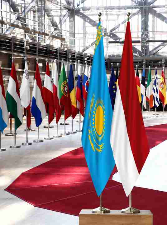 Kazakhstan Monaco Flags