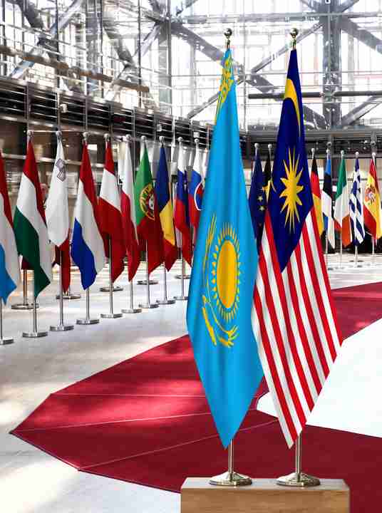 Kazakhstan Malaysia Flags