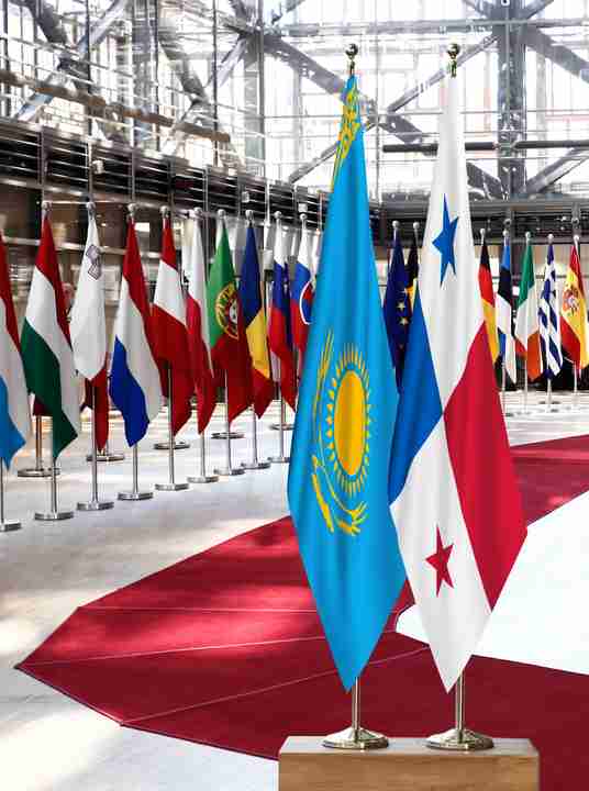 Kazakhstan Panama Flags