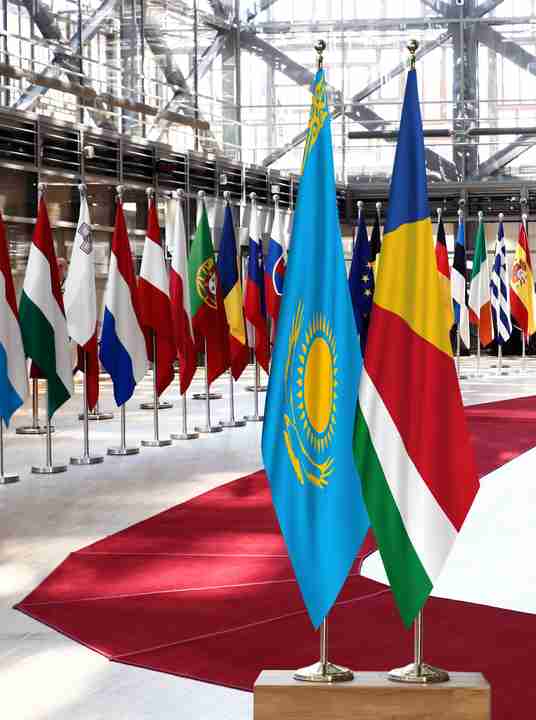 Kazakhstan Seychelles Flags