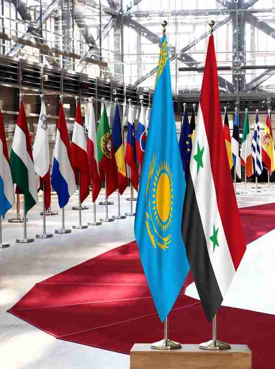 Kazakhstan Syria Flags