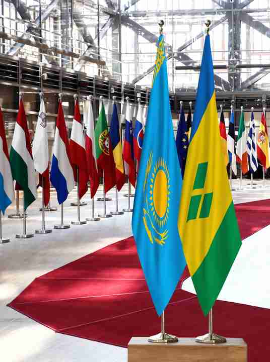 Kazakhstan Saint Vincent and the Grenadines Flags