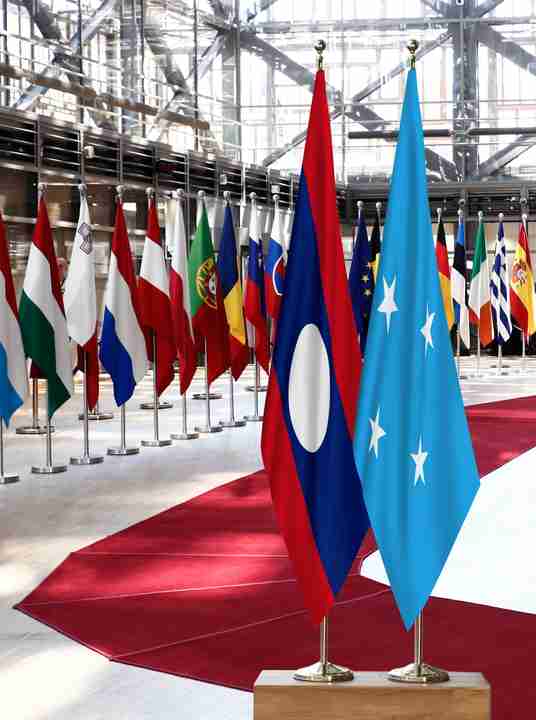Laos Micronesia Flags