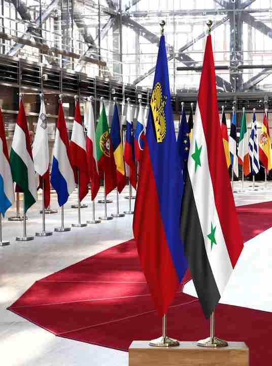 Liechtenstein Syria Flags