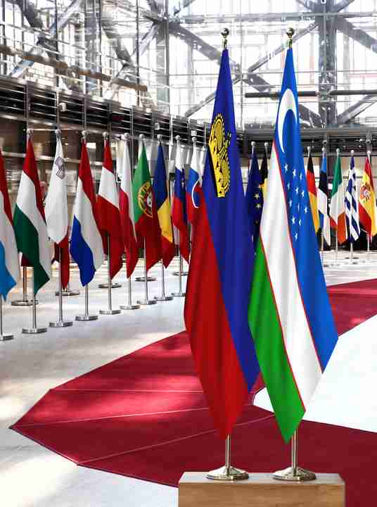 Liechtenstein Uzbekistan Flags
