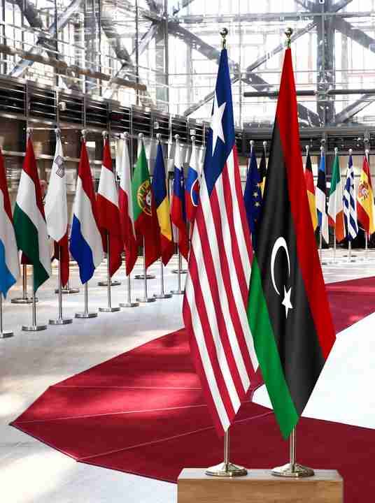 Liberia Libya Flags