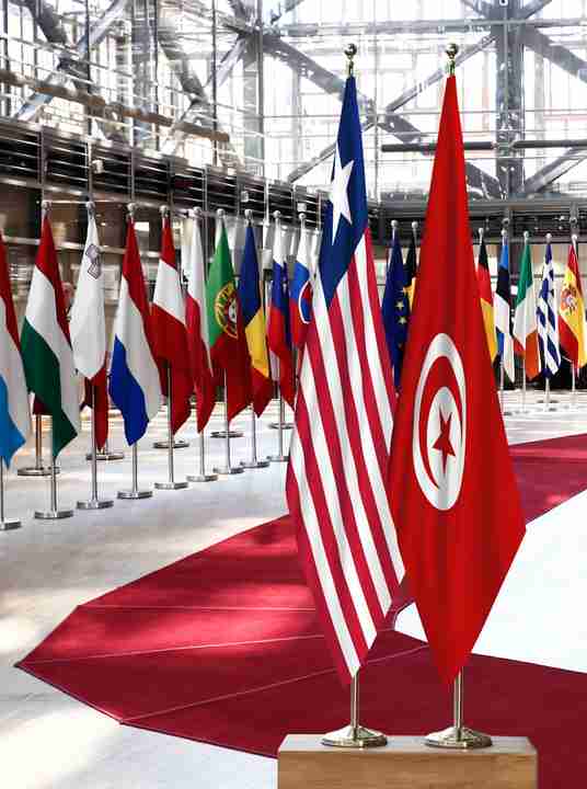 Liberia Tunisia Flags