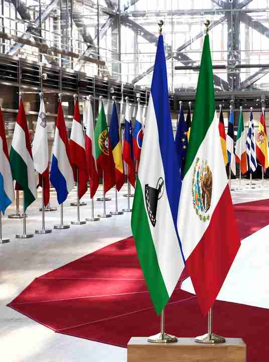 Lesotho Mexico Flags