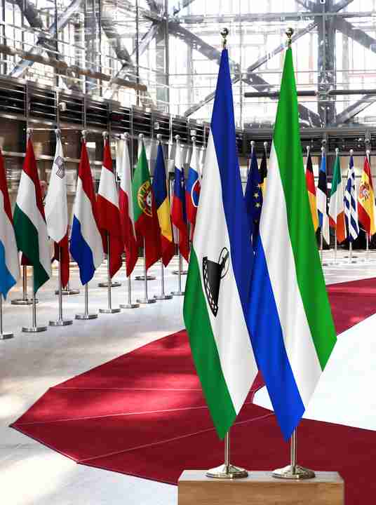 Lesotho Sierra Leone Flags