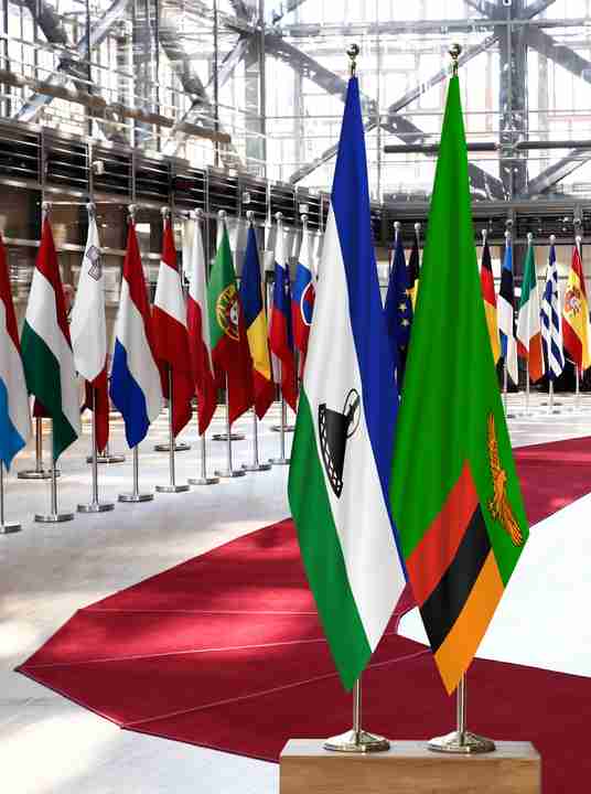 Lesotho Zambia Flags