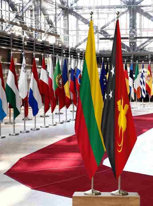 Lithuania Papua New Guinea Flags