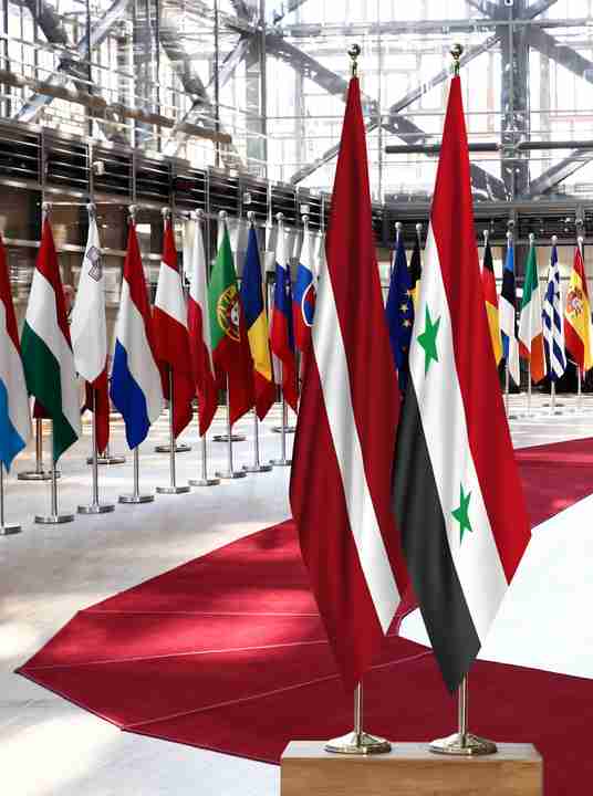 Latvia Syria Flags