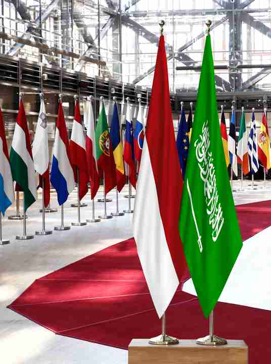Monaco Saudi Arabia Flags