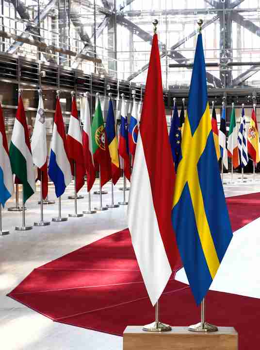 Monaco Sweden Flags