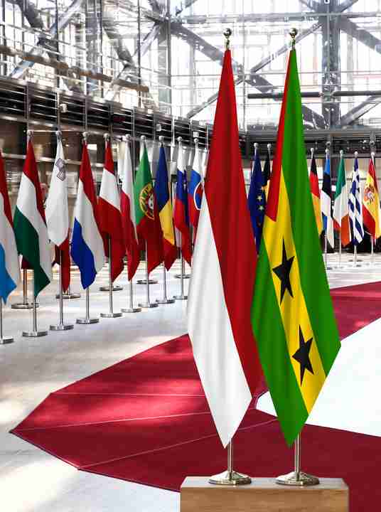 Monaco Sao Tome and Principe Flags