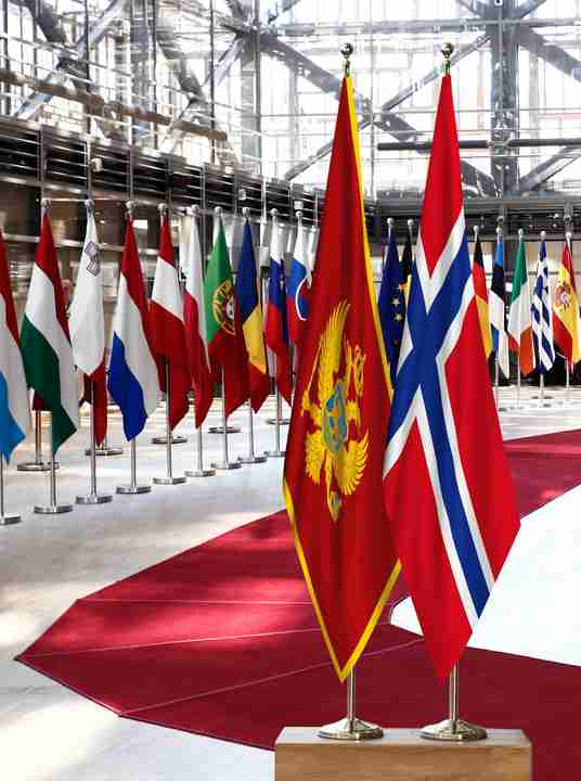 Montenegro Norway Flags