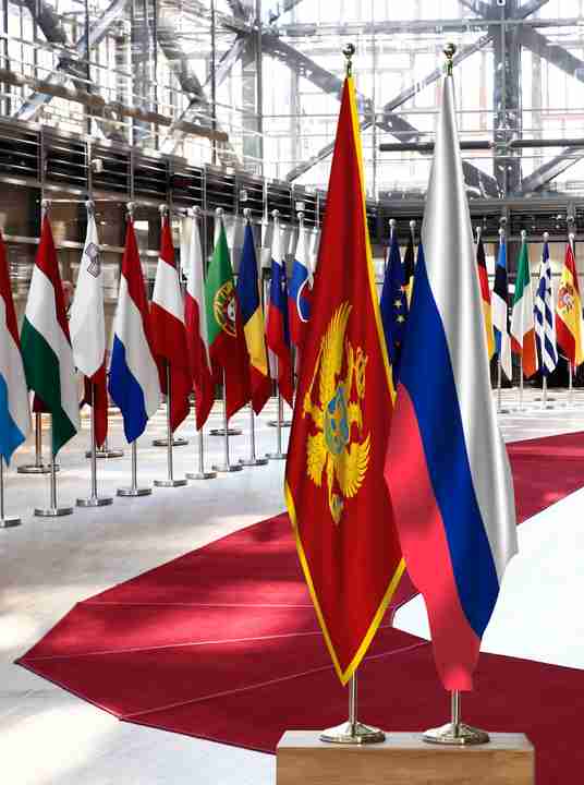 Montenegro Russia Flags