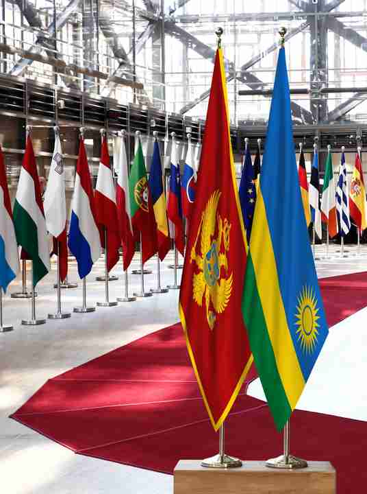 Montenegro Rwanda Flags