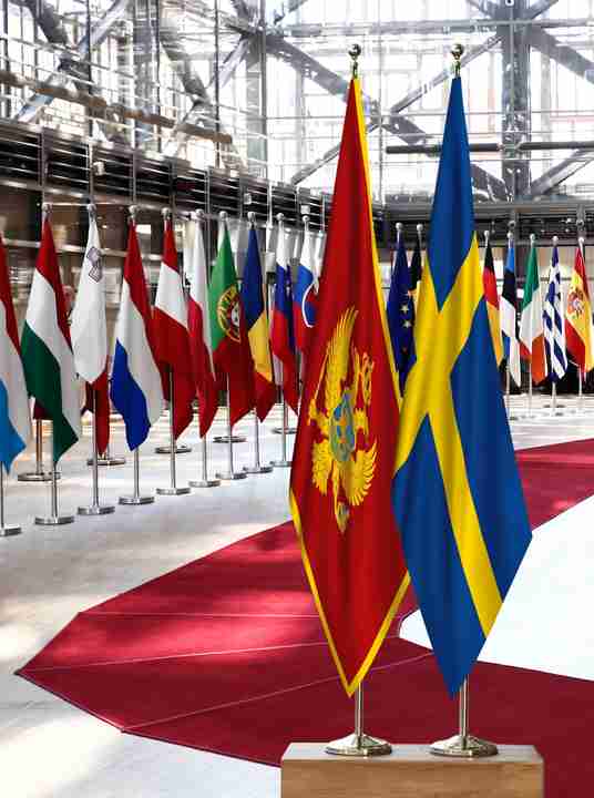 Montenegro Sweden Flags