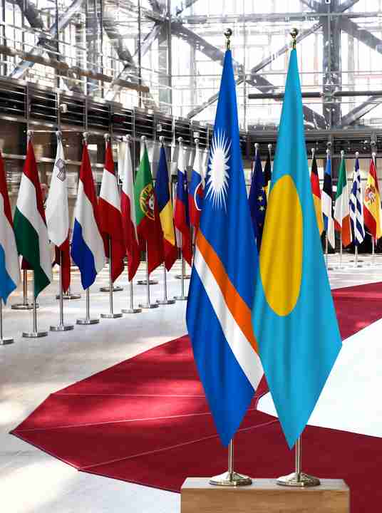 Marshall Islands Palau Flags