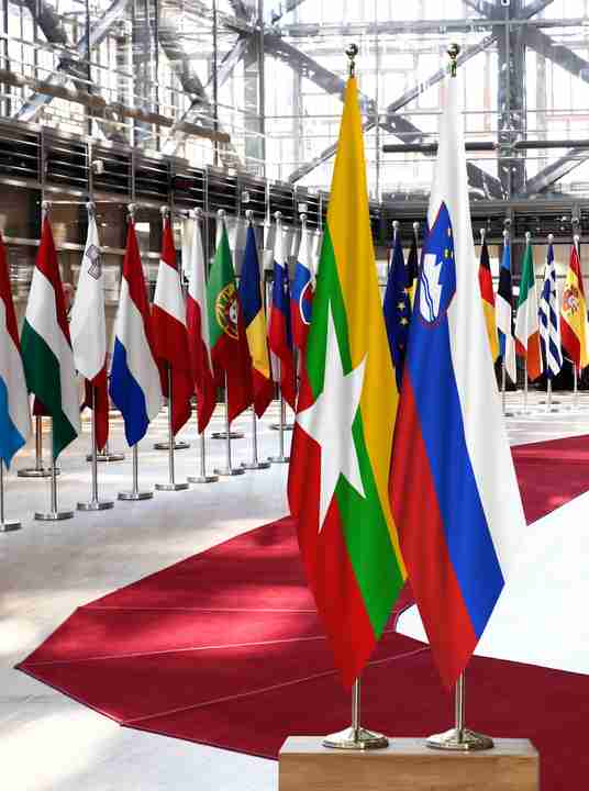 Myanmar Slovenia Flags