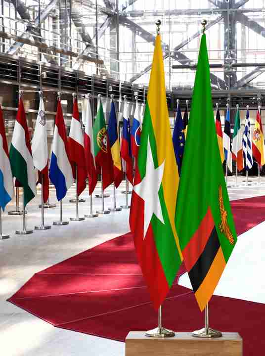 Myanmar Zambia Flags