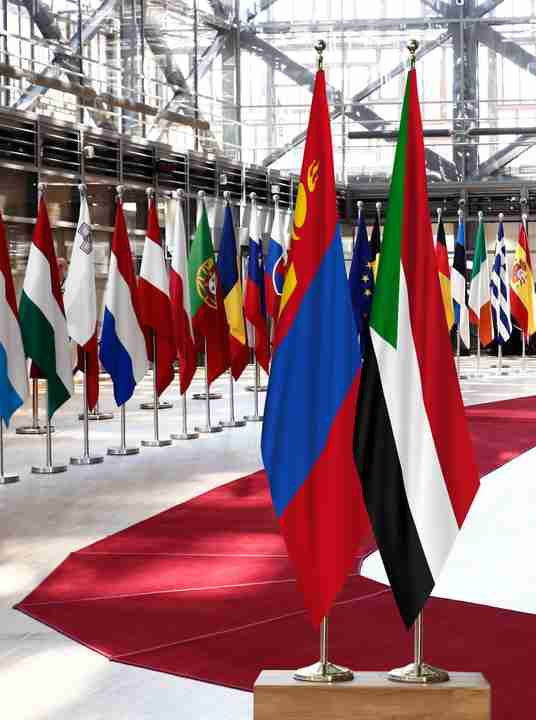 Mongolia Sudan Flags