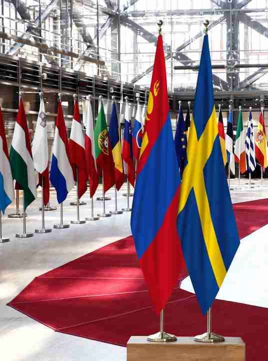 Mongolia Sweden Flags