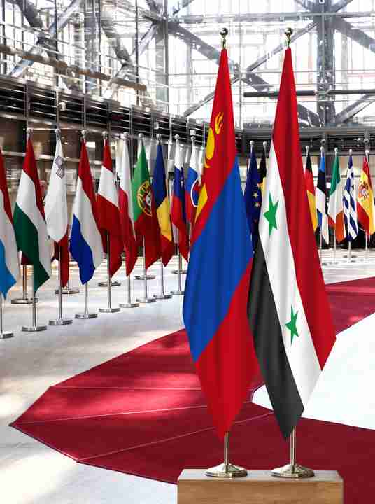 Mongolia Syria Flags
